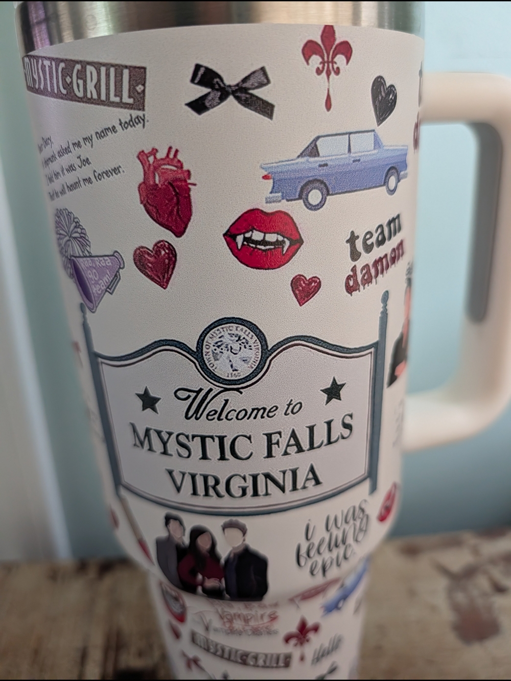 The Vampire Diary Mystic Falls 40oz Tumbler, Hello Brother, See Listing - Picture 4 of 7